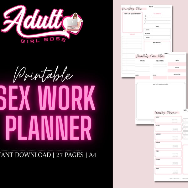 Planificateur de travailleur du sexe - Organisateur de créateur de contenu imprimable pour adultes - Camgirl, PSO, Fansly Planner