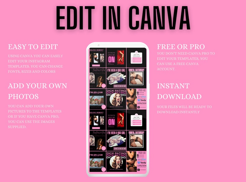 Onlyfans & Fansly Content Creation Bundle DIY Canva - Etsy