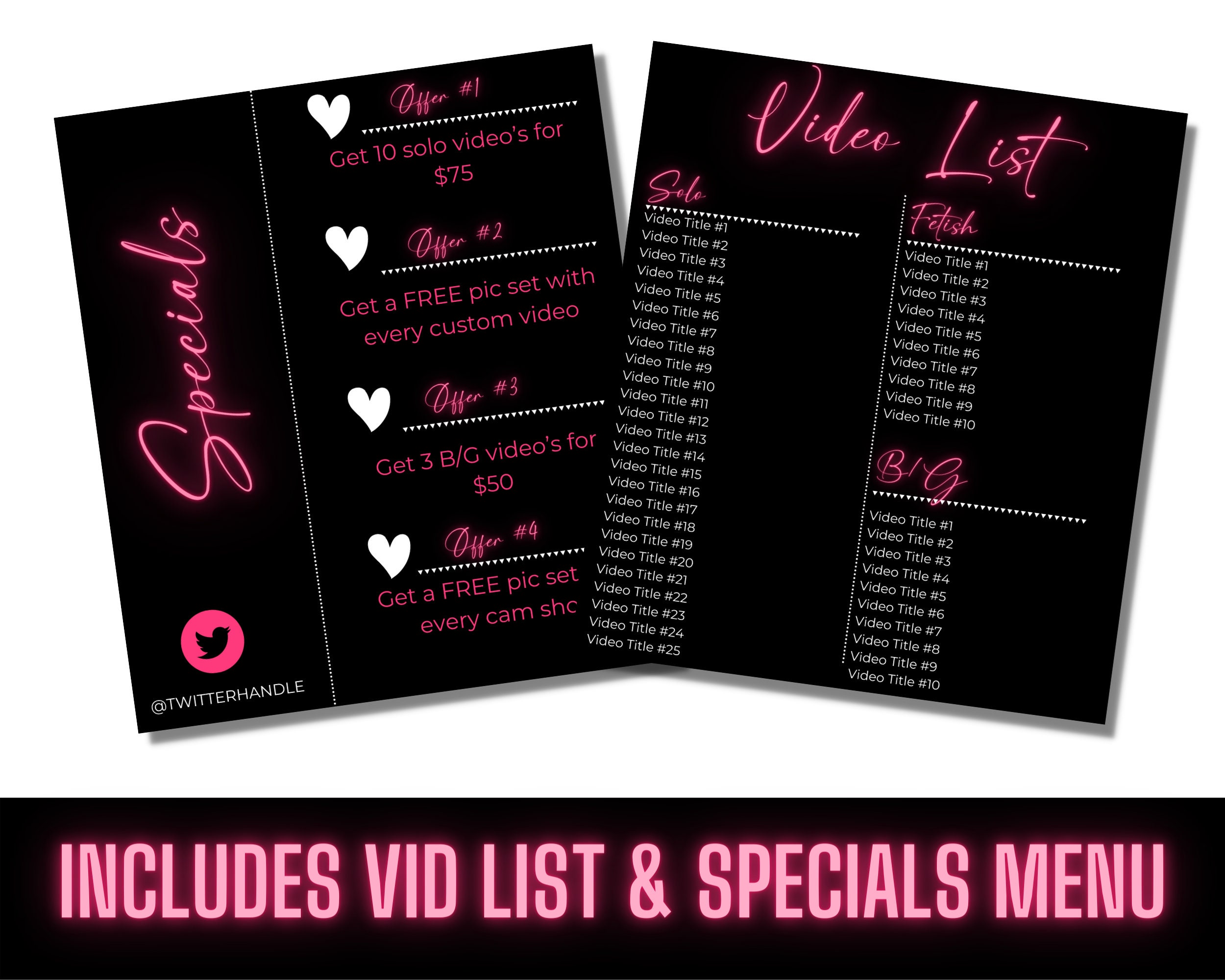 Custom Onlyfans Tip Menu Template Perfect for Adult Content Creators ...