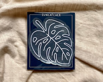 Suncatcher Sticker Monstera Leaf | Window Sticker | Rainbow | Suncatcher | Mother's Day Gift | Decoration | Plant | Leaf | Mosaic