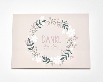 Postcard “THANK YOU for everything” A6 | Thank you card | Writing postcards | Gift for women | Gratitude | Gift idea for mom | Thanksgiving card