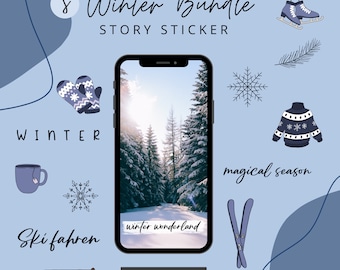 Story Sticker Winter Bundle | Social media | Instagram Story Stickers | Hand lettering | Digital Products | Influencer Story | Story Inspo