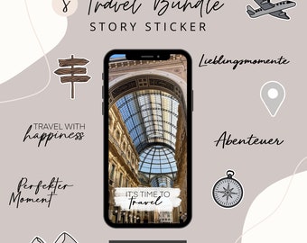 Story Sticker Travel Bundle | Social Networks | Instagram Story Stickers | Digital Products | Digital Download | Travel | Wanderlust