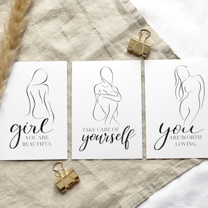 Postkartenset Selflove A6 | Female Empowerment | Postkartenkarton | Selbstliebe Karten | Geschenk Mama | Motivationskarte | Muttertag