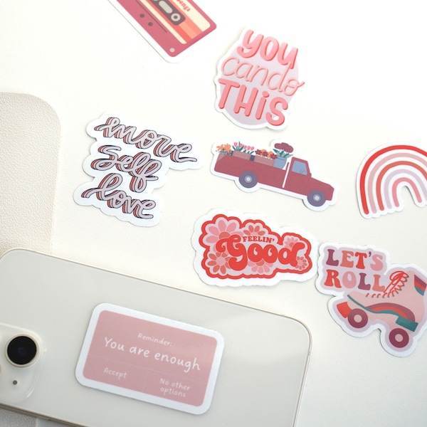 Rosa Sticker Bundle | Selflove | Self Care Laptop Sticker | Love Yourself Sticker | Positives Mindset | Geschenk Schwester Mama | Muttertag