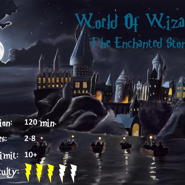 Escape Room Game. Wizard themed puzzle game. Family fun game. Movie-themed home escape game. Printed and virtual tasks, websites, videos.