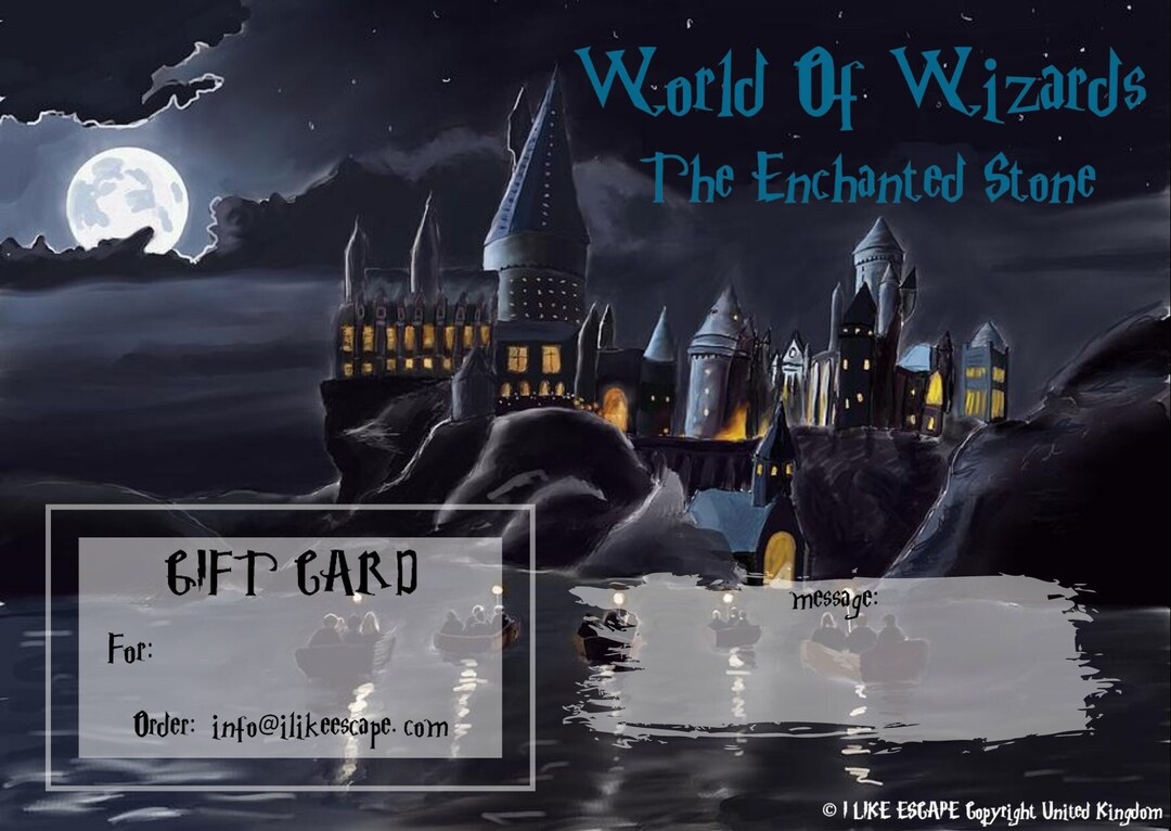 Gift Card for an Escape Room Game. Wizard Themed, Family Fun Game ...