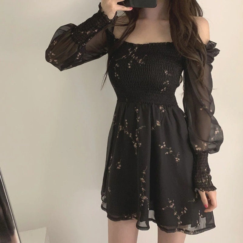 Korean off shoulder dress cheap