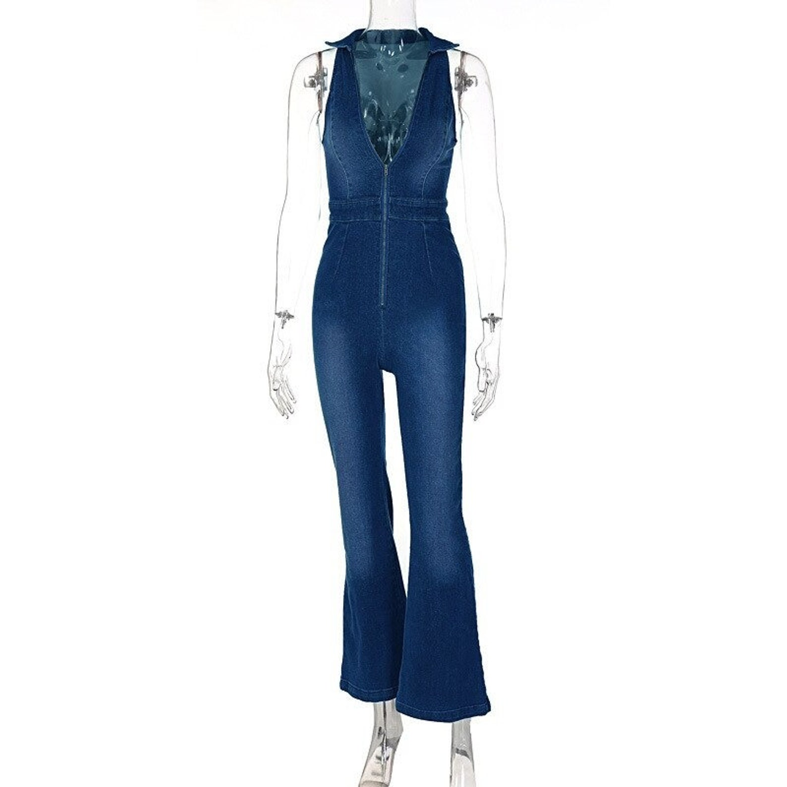 Women Denim Jumpsuit,vintage Y2k Romper, Cotton 70s Jumpsuit, High
