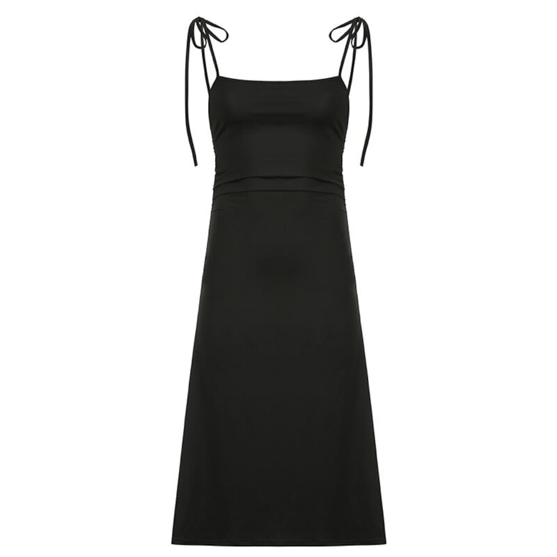 MIDI SLIP DRESS Low Back Dress Long Flowy Dress Black Maxi Etsy