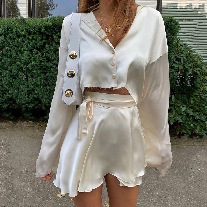 Satin Two Piece Set - Etsy