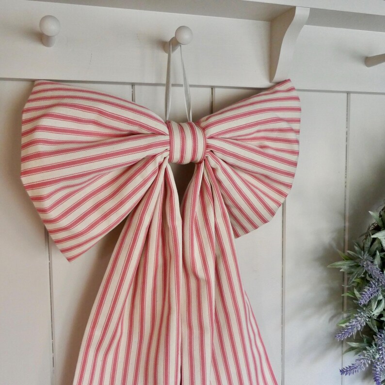 Large Luxury Pink Handmade Fabric Bow Perfect for Home Decor, Door
