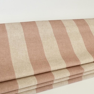 Roman Blind in Linen look striped fabric, hand finished, luxury lined and interlined, child safety compliant head rail, made to measure