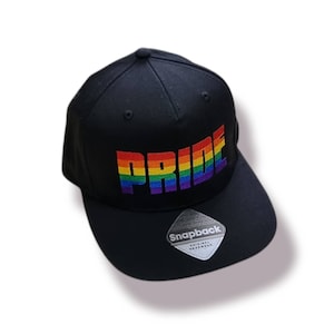 High-quality embroidered snapback cap &quot;Pride&quot; in rainbow colors for CSD, Pride, Gay, LGBT