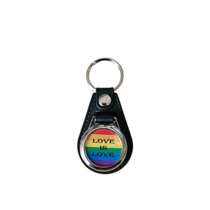 Sleutelhanger Gayflag "Love is Love" met winkelwagenchip, gay, CSD, regenboog