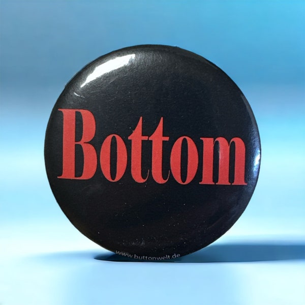 Button 55mm, Pin zum Anstecken, "Bottom" ideal für CSD, Pride, Gay, Party, Regenbogen, Rainbow