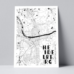 Heidelberger Stadtplan Postkarte, DIN A6