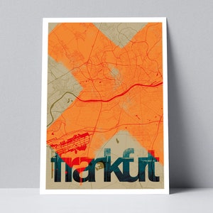 Frankfurt am Main Postkarte, Stadtplan DIN A6