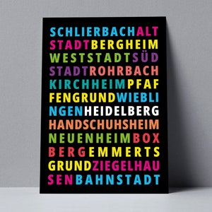 Heidelberg Stadtteile, Postkarte