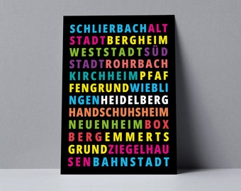 Heidelberg Stadtteile, Postkarte