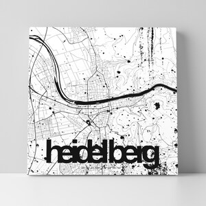 Heidelberger Stadtplan, Digitaldruck, kaschiert auf 18mm Multiplex, 20 x 20 cm