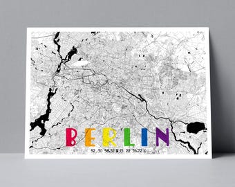 Berlin Postkarte,  Stadtplan A6