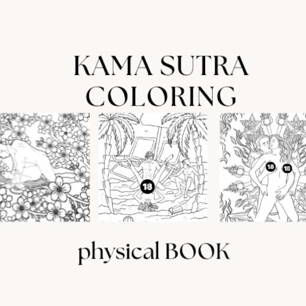 Adult Coloring book pages for adults - 40 pages - kama sutra Coloring Book - positions erotic coloring - erotic book - physical product