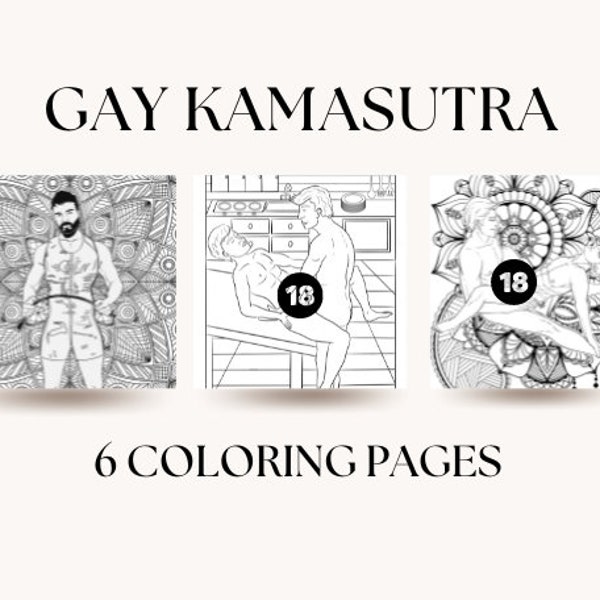 gay coloring book - GAY Kamasutra - DIGITAL COPY gay kama sutra coloring book - adulut coloring book 6 digital pages