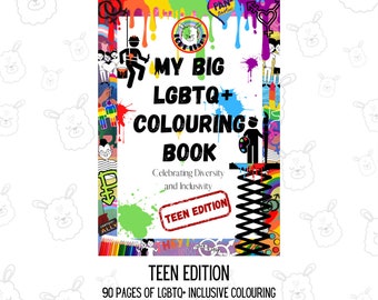 BEST VALUE! 90 Pages! My Big LGBTQ+ Printable Colouring Book Teens, Pride Coloring, Digital Colouring Pages, Printable Coloring,