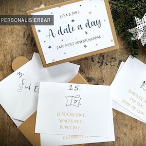 Couples Advent calendar personalized | 24 romantic date ideas | Countdown Christmas Movie Film Advent Calendar Christmas Calendar DIY