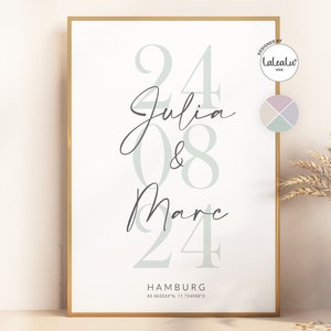 Wedding picture personalized with coordinates picture bride and groom you and me family wedding gift home wedding gift JGA we said yes