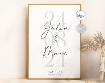 Wedding picture personalized with coordinates picture bride and groom you and me family wedding gift home wedding gift JGA we said yes