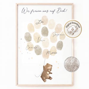 Księga Gości z Odciskami Palców | Prezent na Baby Shower, Dekoracja na Baby Shower, Księga Gości z Ujawnieniem Płci Dziecka LaLeaLuHome