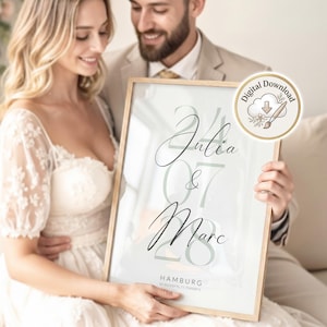 Immagine con coordinate in stile minimalista | Regali di nozze personalizzati per anniversari e fidanzamenti.