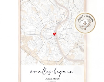 Custom Coordinates Map Print | Personalized Wedding, Anniversary or Engagement Gift