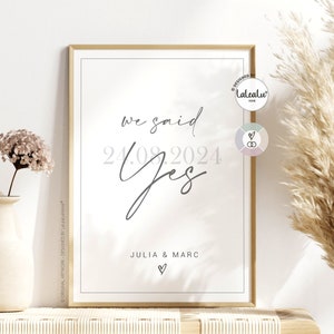 Photo de mariage « nous avons dit oui » personnalisée avec les noms et la date pour les mariés, famille, mariage, maison, cadeau de mariage, JGA
