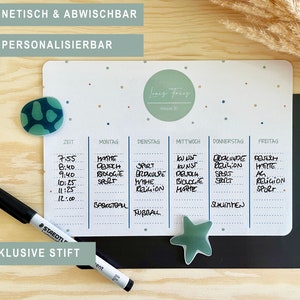 Magnetic timetable personalized with name & class + pen | Gift for starting school, 1st day of school, primary school