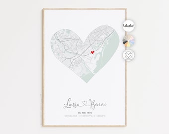 Heart partner - coordinates picture | Wedding gift personalized anniversary Valentine's Day gift for him wedding engagement gift JGA