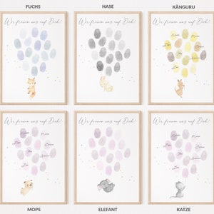 Babyparty Gästebild Fingerabdrücke - Alternatives Gästebuch Poster Für Baby Shower