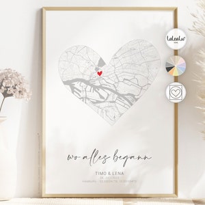 Là où tout a commencé - Coordonnées Image | Cadeau de mariage personnalisé anniversaire cadeau de Saint Valentin pour lui cadeau de fiançailles mariage JGA