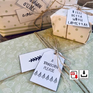 Etiquetas de presente DIY para imprimir | Arquivo Digital Download Instantâneo Hang Tag Temporada do Advento Calendário do Advento Calendário de Natal