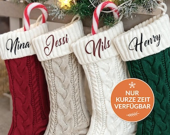 Großer Nikolausstrumpf personalisiert mit Namen, Weihnachtsgeschenke Nikolaus Strumpf Geschenkverpackung Socken Stricksocken Adventskalender