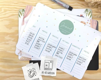 Personalized magnetic timetable with name & class + pen | Gift for starting school, first day of school, primary school