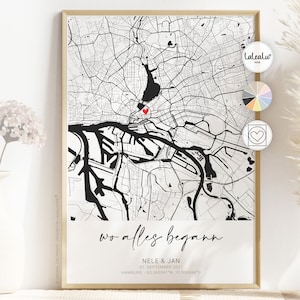 Wo alles begann- Koordinaten Bild | Hochzeitsgeschenk personalisiert Jahrestag Valentinstag Geschenk für ihn Hochzeit Verlobungsgeschenk JGA
