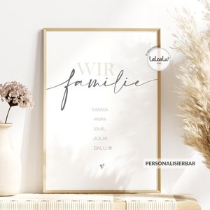 Familiefoto "WIJ" gepersonaliseerd met naam Familieposter Kerstcadeau Bruiloft Geboorte Huis Familie Advent Adventskalender