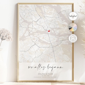 Wo alles begann- Koordinaten Bild | Hochzeitsgeschenk personalisiert Jahrestag Valentinstag Geschenk für ihn Hochzeit Verlobungsgeschenk JGA