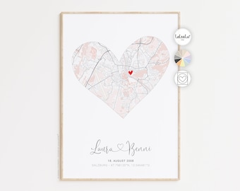 Heart partner - coordinates picture | Wedding gift personalized anniversary Valentine's Day gift for him wedding engagement gift JGA