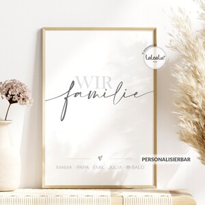 Hart familie familiefoto gepersonaliseerd met naam Familieposter Kerstcadeau bruiloft geboorte thuis familie Advent Adventskalender