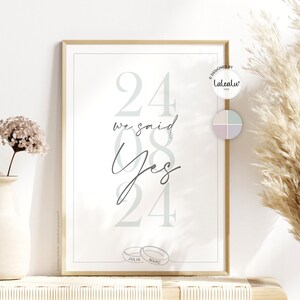Photo de mariage nous avons dit Oui personnalisé avec coordonnées image mariée et marié vous et moi cadeau de mariage en famille cadeau de mariage à domicile JGA