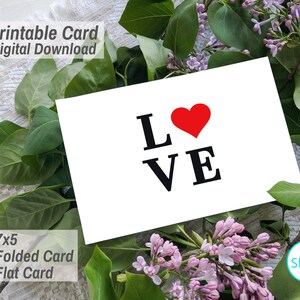 AMOR, San Valentín, Aniversario, Matrimonio, Novia, Cumpleaños, Gracias, Anfitriona, Todo Propósito, 7x5, descarga digital, tarjeta imprimible